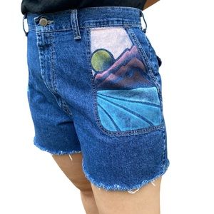 Custom painted jean shorts